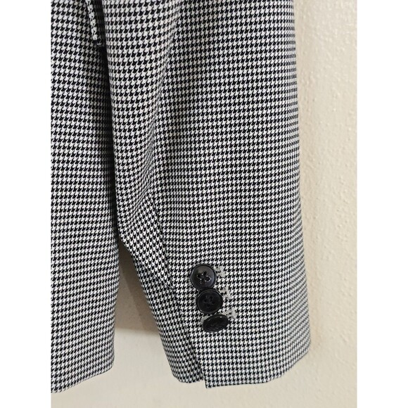 Theory Houndstooth Shrunken Blazer Womens Size 4 Office Work Career Black White - Picture 7 of 10